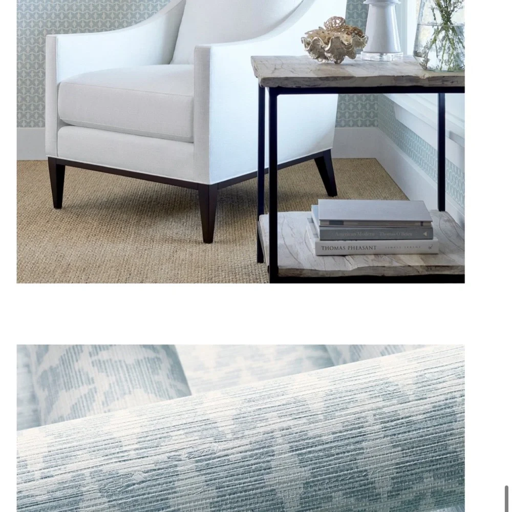 Chic Light Blue and White Wallpaper UNOPENED ROLLS